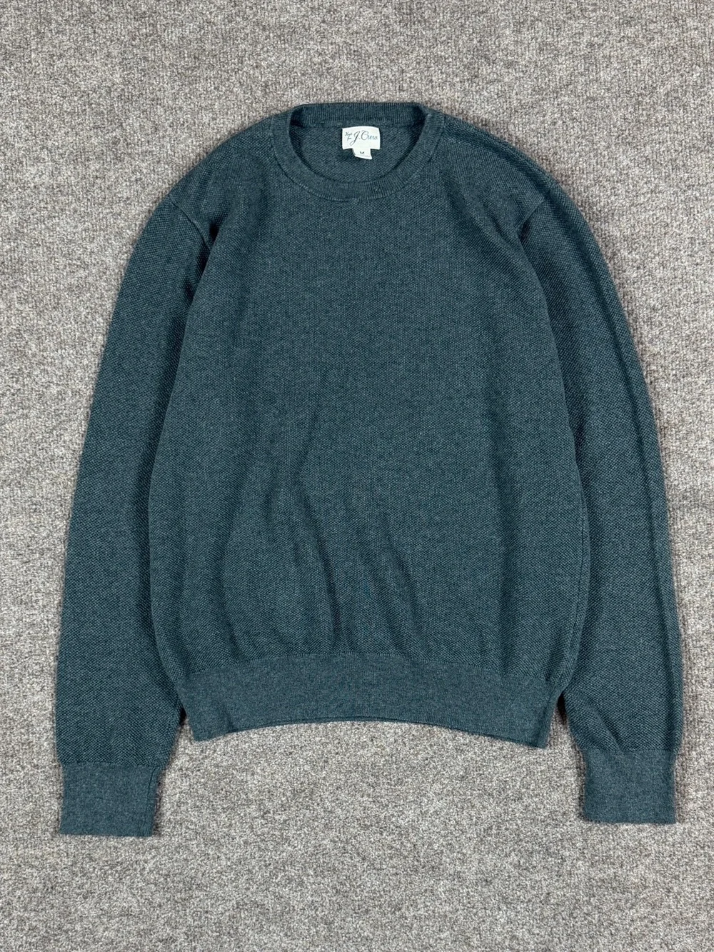 J Crew‎ Dark Grey Lightweight Pullover Crewneck Knit Cotton Sweater Men’s S/M